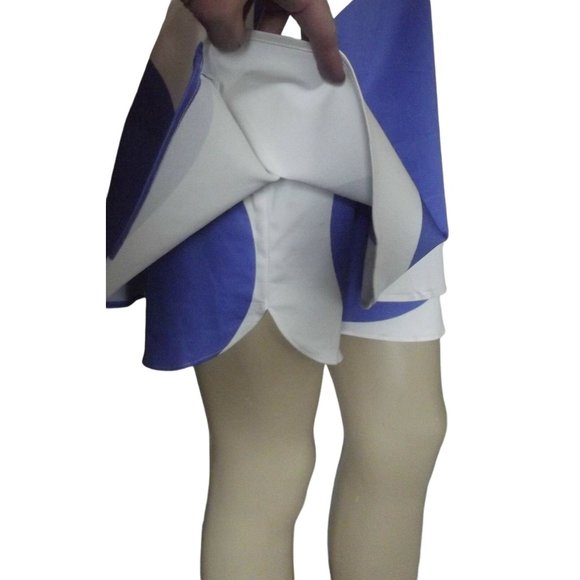 PJK Jr. Size Small White Purple-Blue Geo Dot Print Sleeveless Sheath Dress - Picture 7 of 12